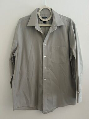 Pronto Uomo Men's Button-Up Dress Shirt in Light Tan Mini Checker